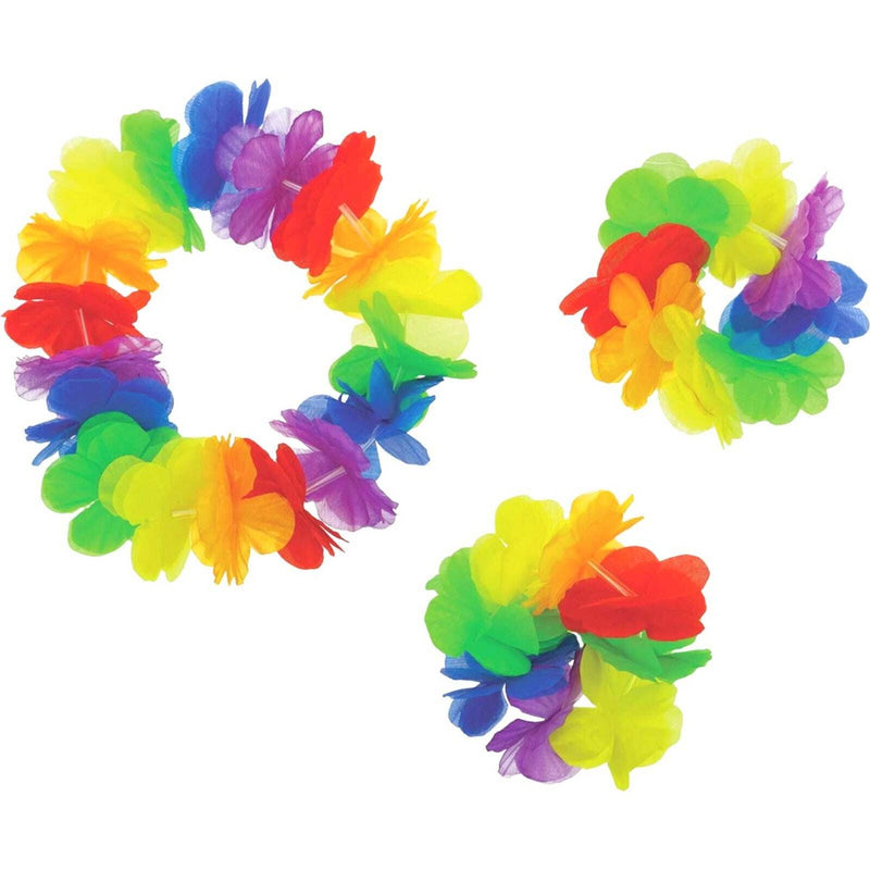Summer Luau Rainbow Wrist and Headwear Multicoloured
