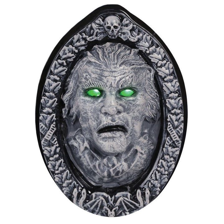 Spooky haunted frame Halloween decoration with eerie ghost and creepy design