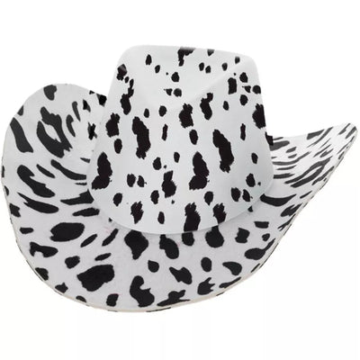 Cow Print Cowboy Hat, with Cord