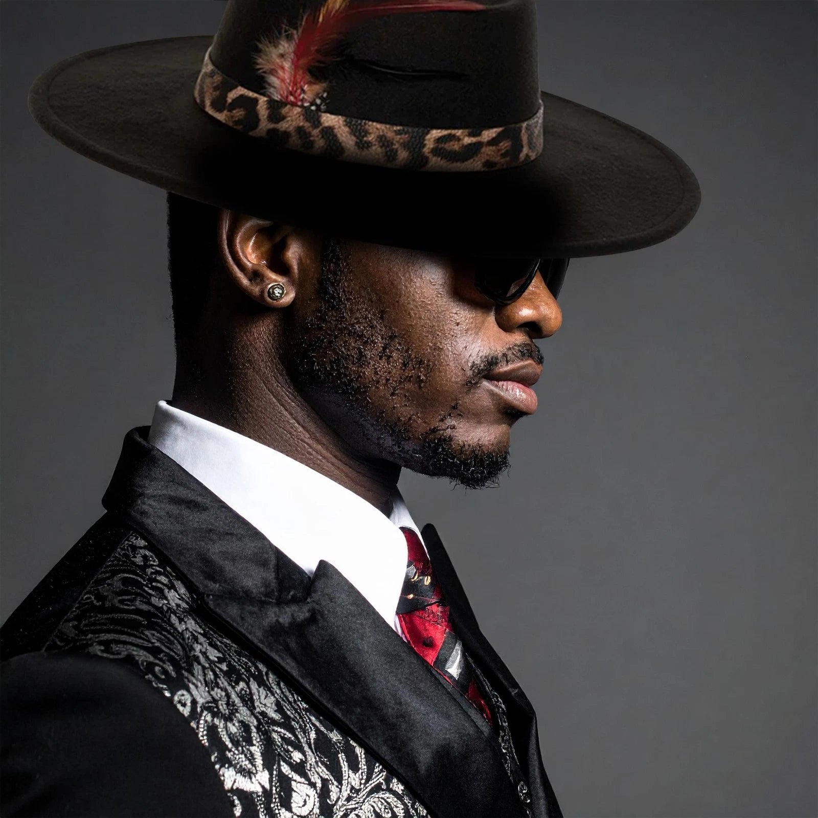Faux Leather Pimp Hat Adult, Black