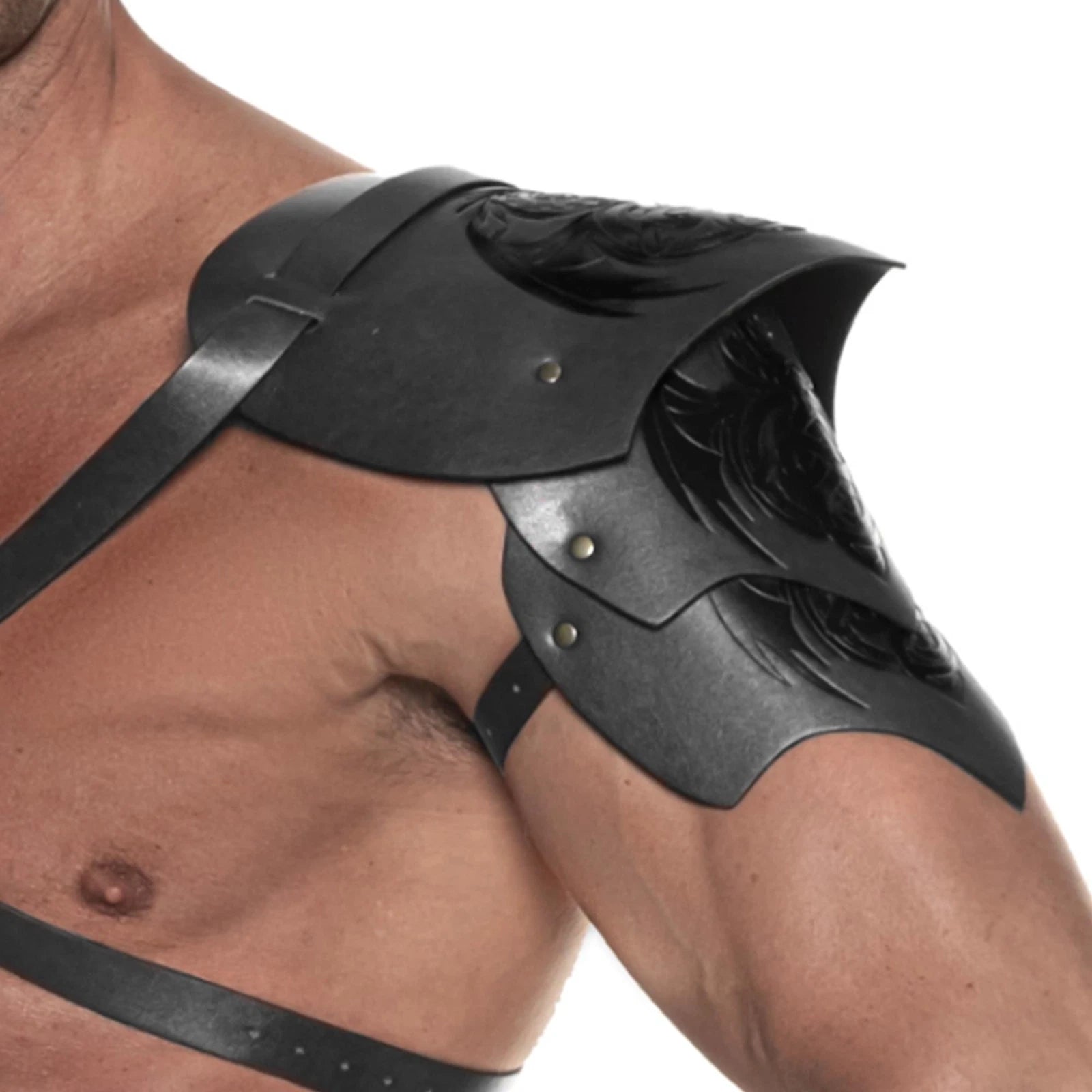 Dragon Warrior Double Shoulder Pauldrons, Black