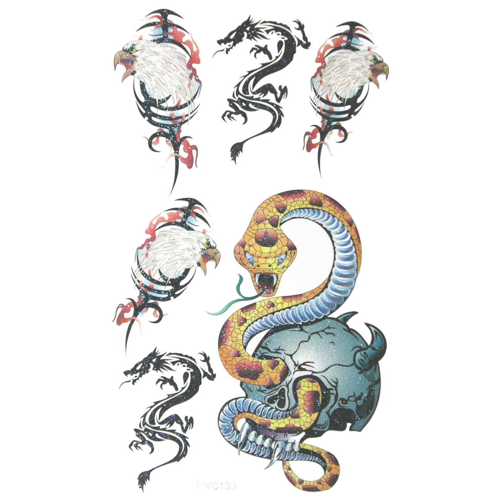 Detailed shot of Fangs Tattoo – 20cm temporary tattoo application process