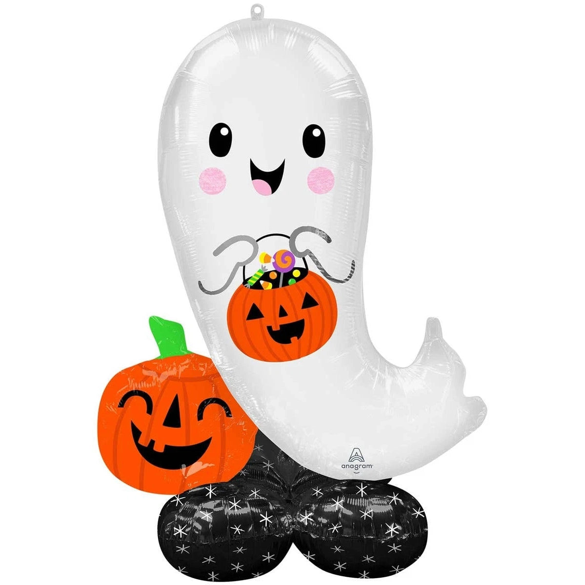 Halloween Cute Ghost & Pumpkin AirLoonz Standing Foil Balloon 137cm - Anagram