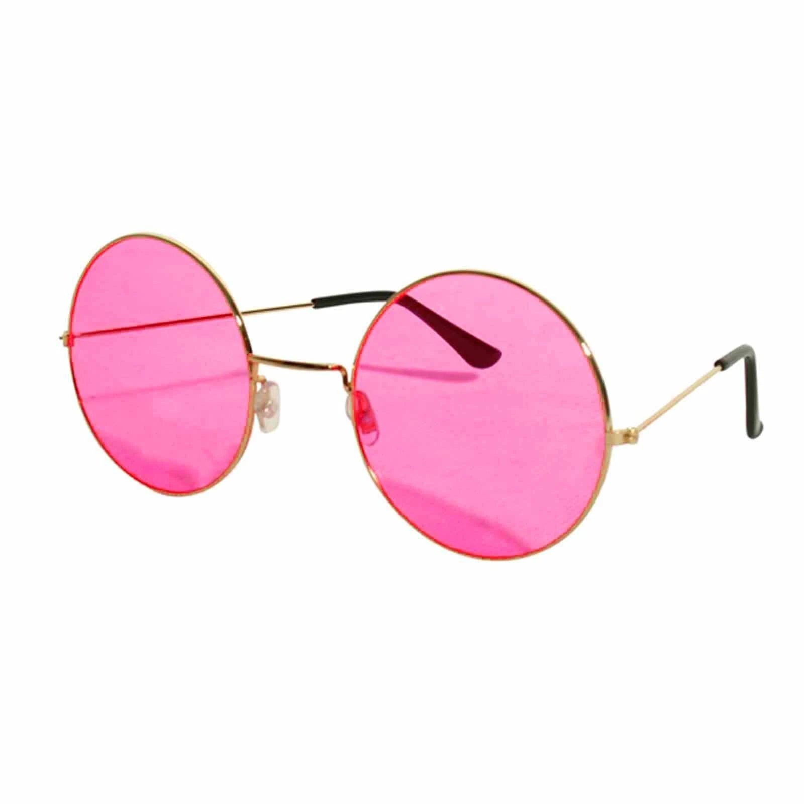 Rose Pink Large Round Lennon Hippie Glasses