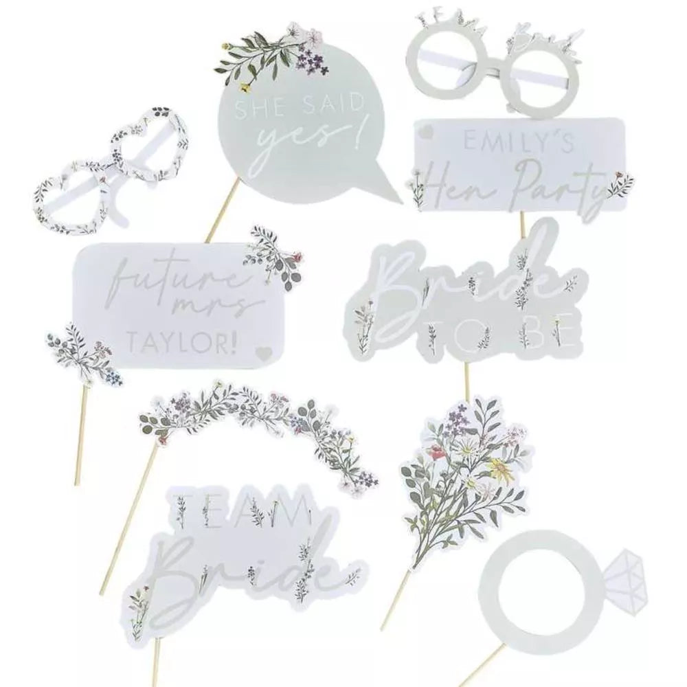 Colorful and fun photo booth props for hen party festivities