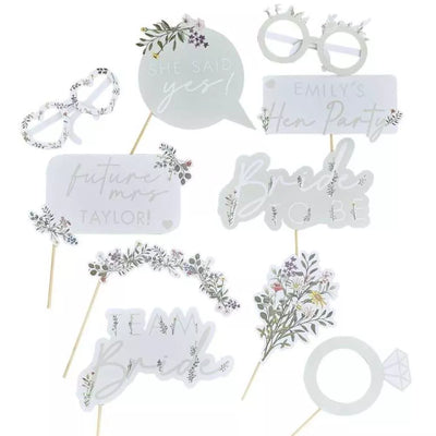 Colorful and fun photo booth props for hen party festivities