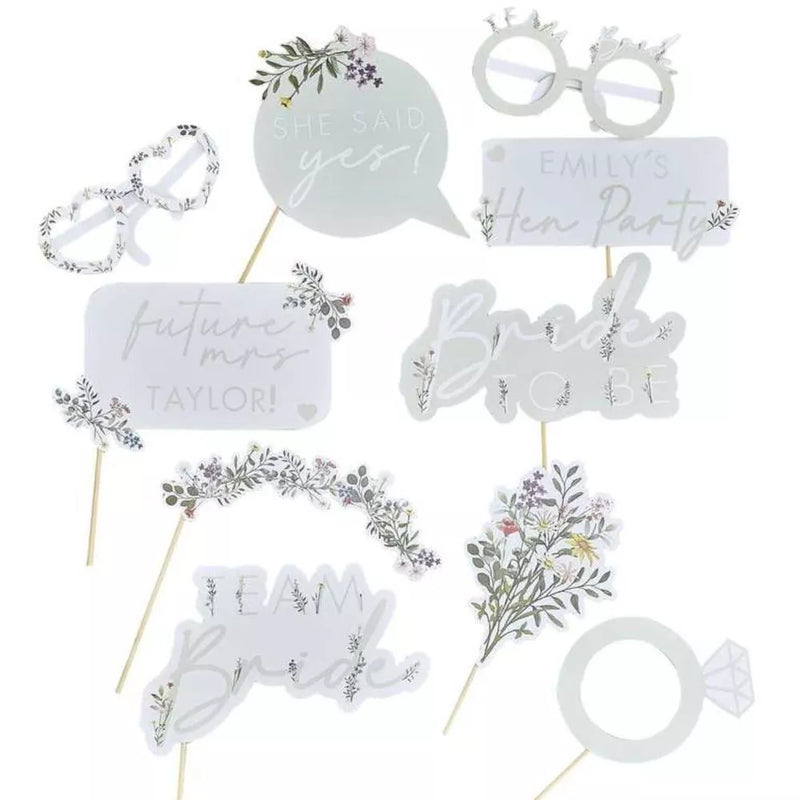 Colorful and fun photo booth props for hen party festivities