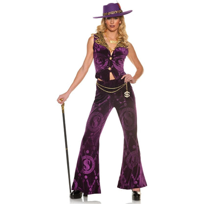 Sexy Pimp Lady Dollar and Dreams Costume Women, Purple