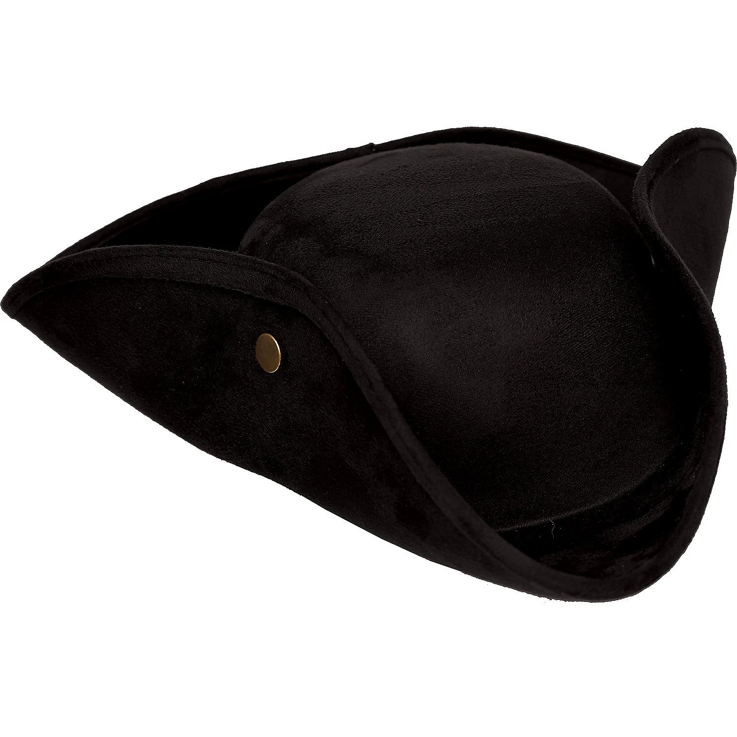 Faux Suede Tricorn Hat, Black