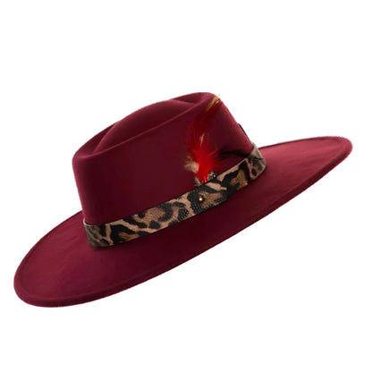 Faux Leather Pimp Hat Adult, Burgundy