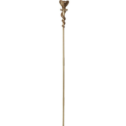 Egyptian Cobra Staff: A detailed black and gold staff with a cobra head handle and intricate designs 