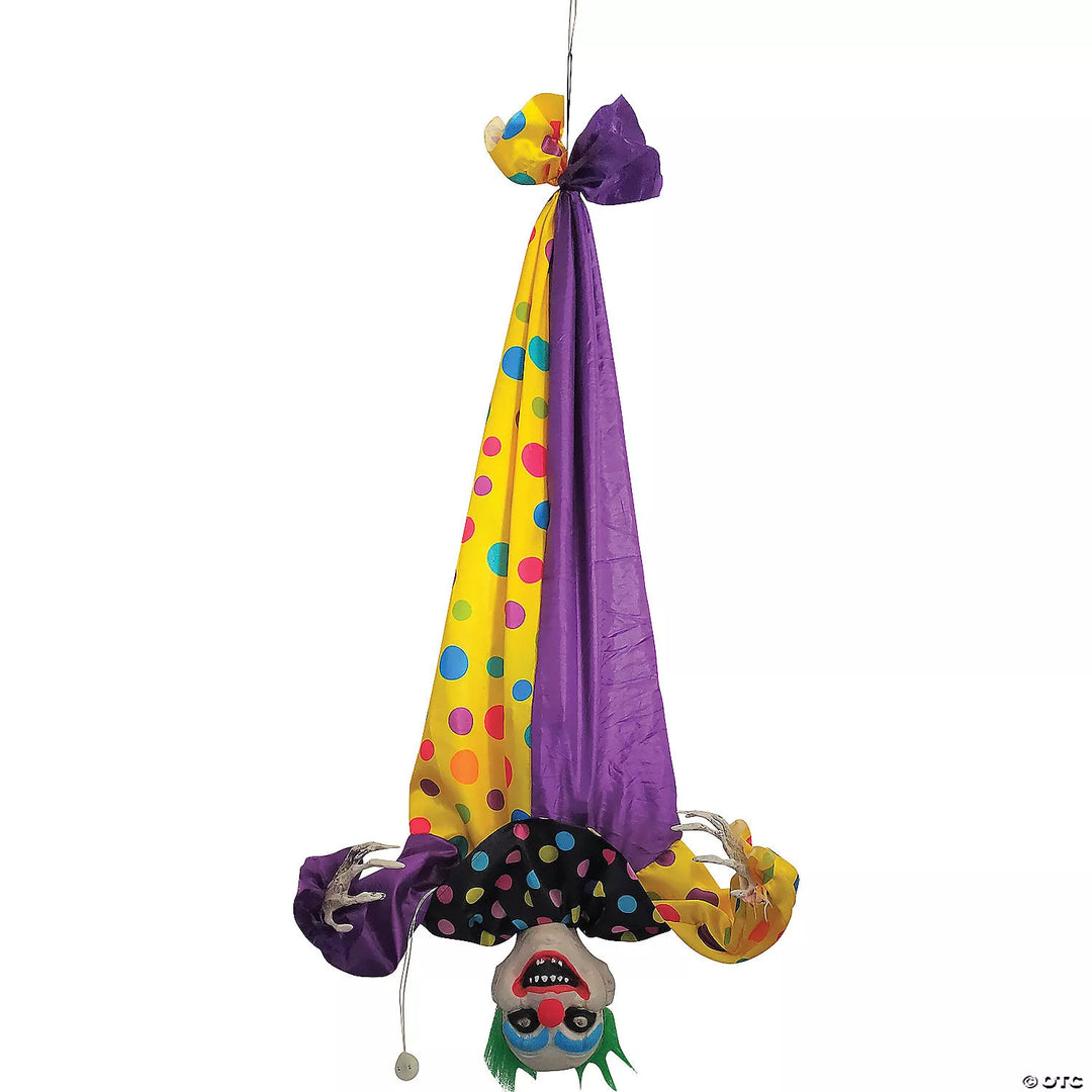 Spooky Halloween Decoration of a 36 Animated Hanging Horror Clown with Moving Arms and Terrifying Laughter