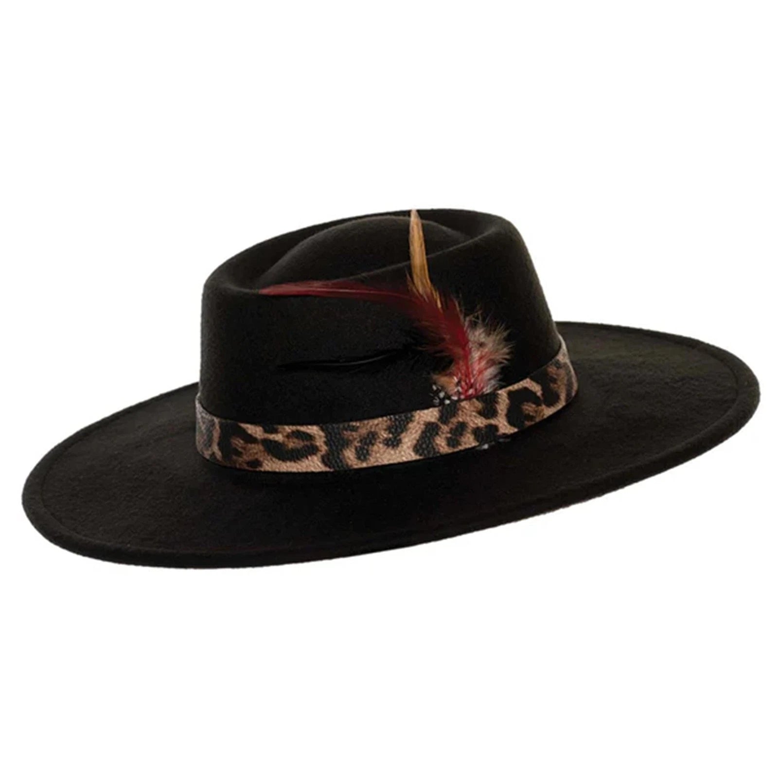 Faux Leather Pimp Hat Adult, Black