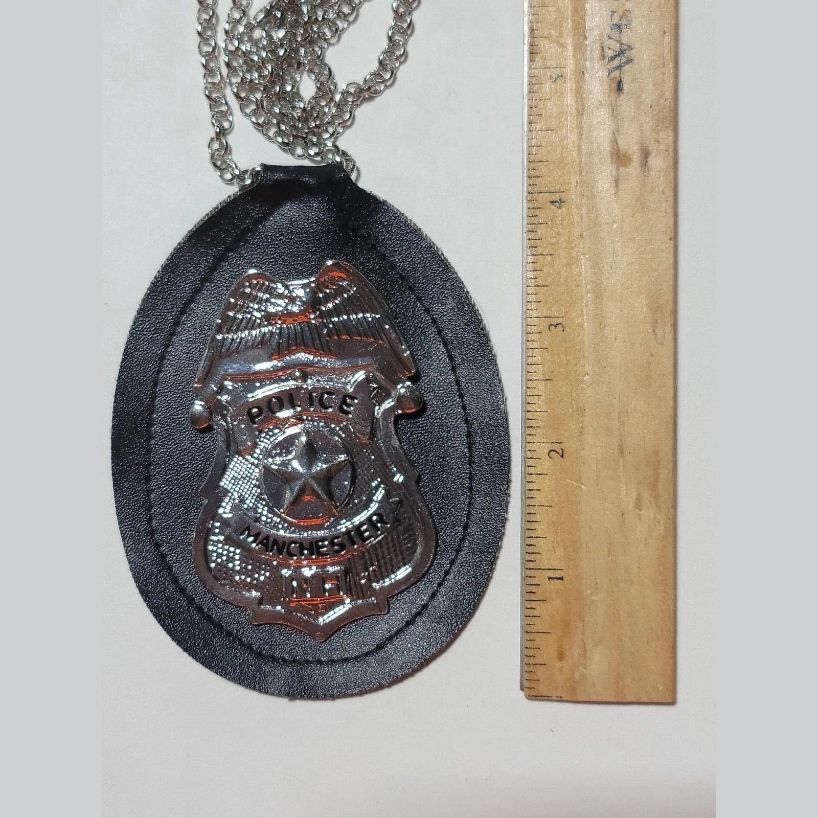 Police Shield Badge on Chain