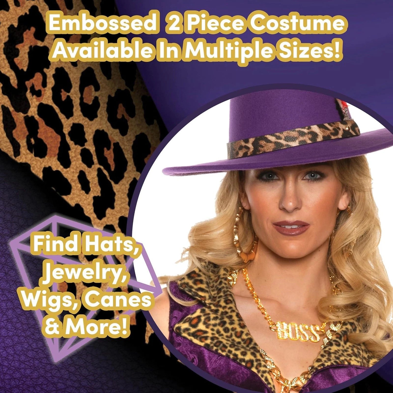 Sexy Pimp Lady Dollar and Dreams Costume Women, Purple