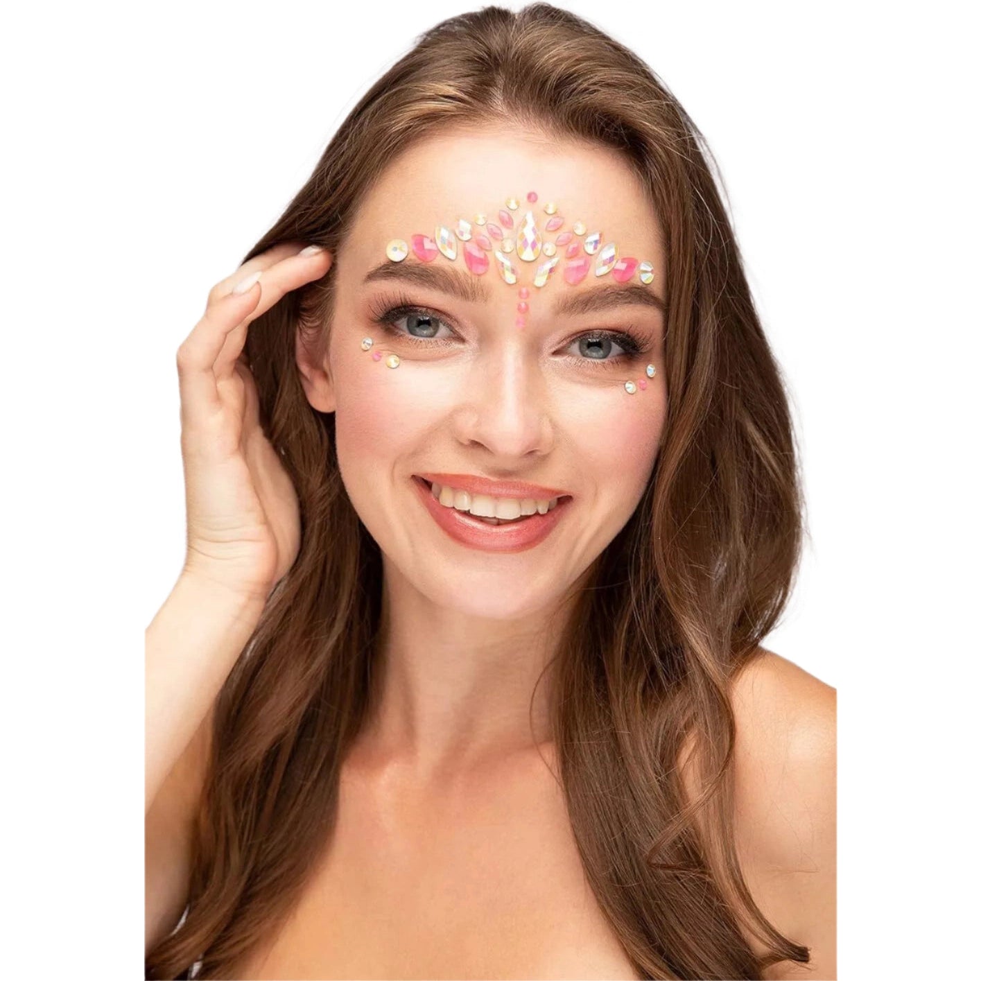 Moon Glow Face Jewels, Pink Flamingo