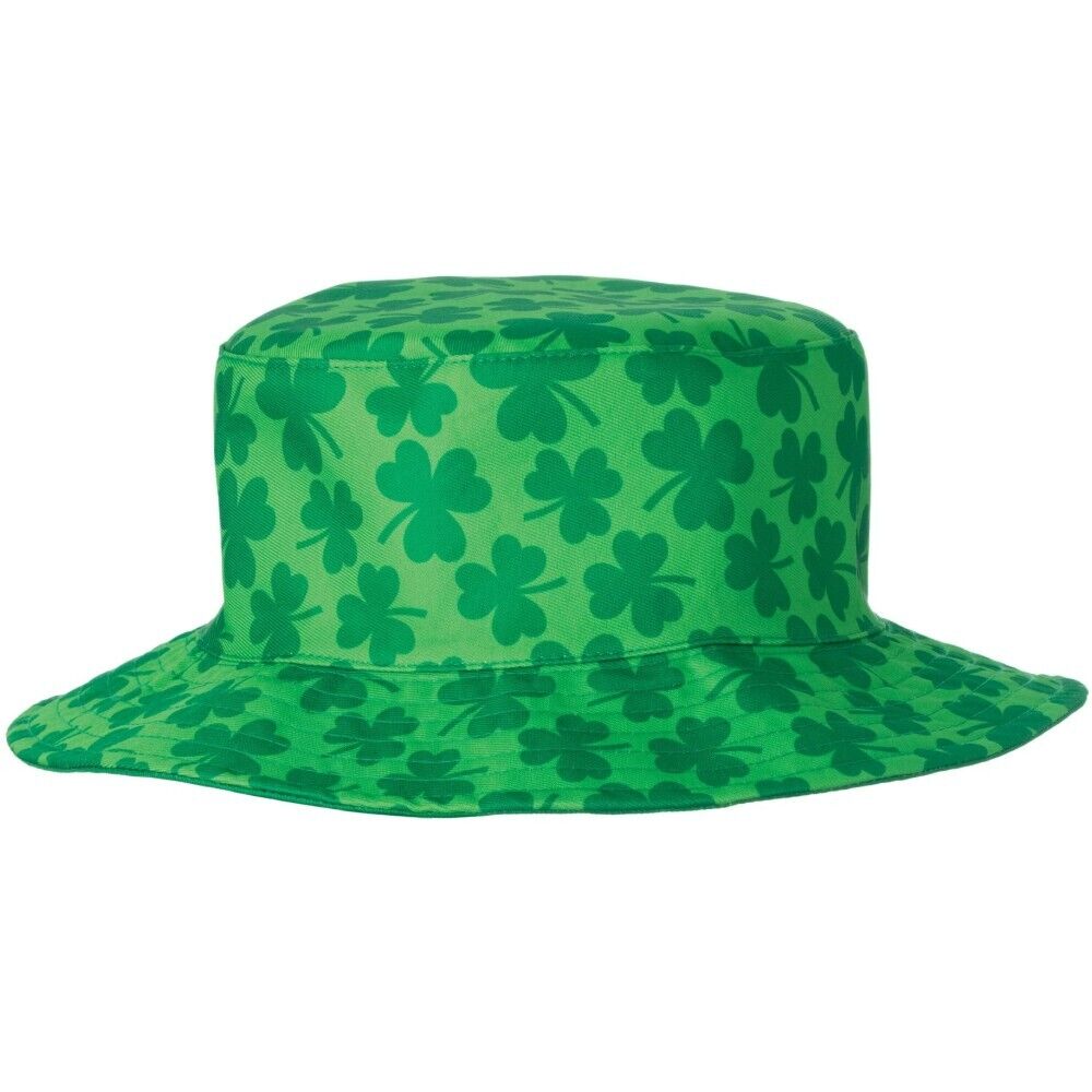 Versatile St Patrick's Day Reversible Bucket Hat with shamrock and leprechaun designs
