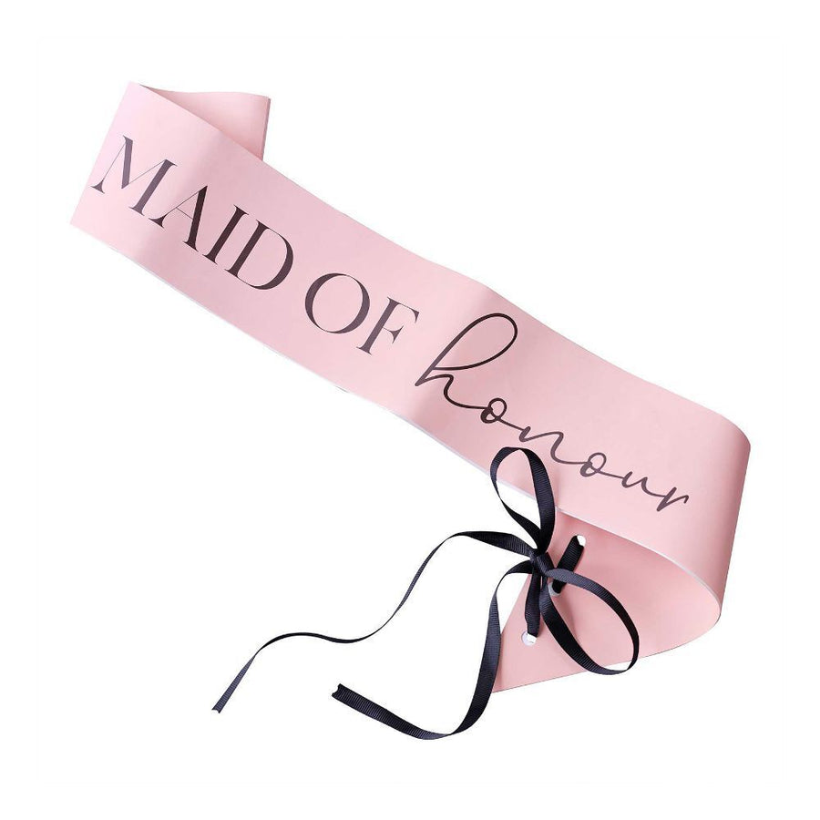 Beautiful white satin sash with gold lettering for Future Mrs Hen Party Maid Of Honour, by Ginger Ray