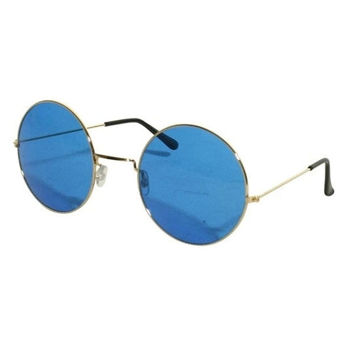 Blue Large Round Lennon Hippie Glasses