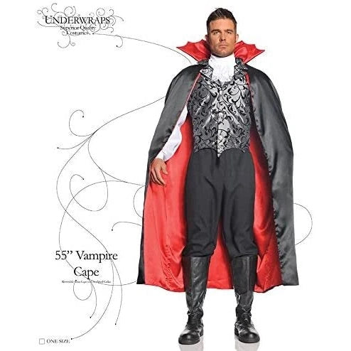 55" Vampire Black and Red Cape