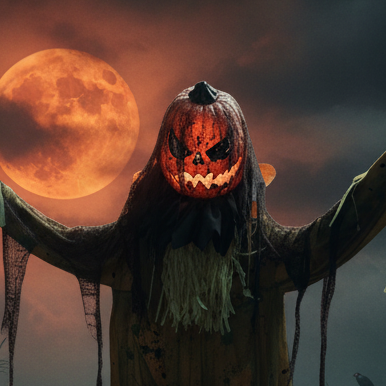 Animated Haunted Pumpkin Man 1.9m (6FT)