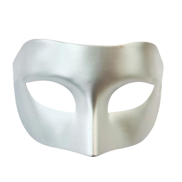 Alt text: Elegant silver masquerade mask with intricate designs and sparkling embellishments