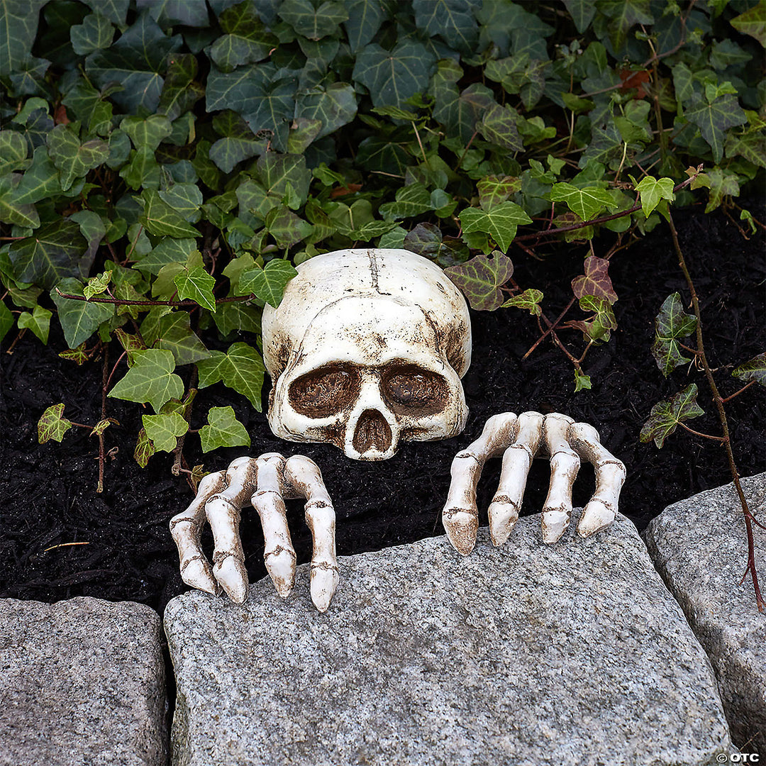 A spooky and realistic skeleton groundbreaker decoration set for Halloween