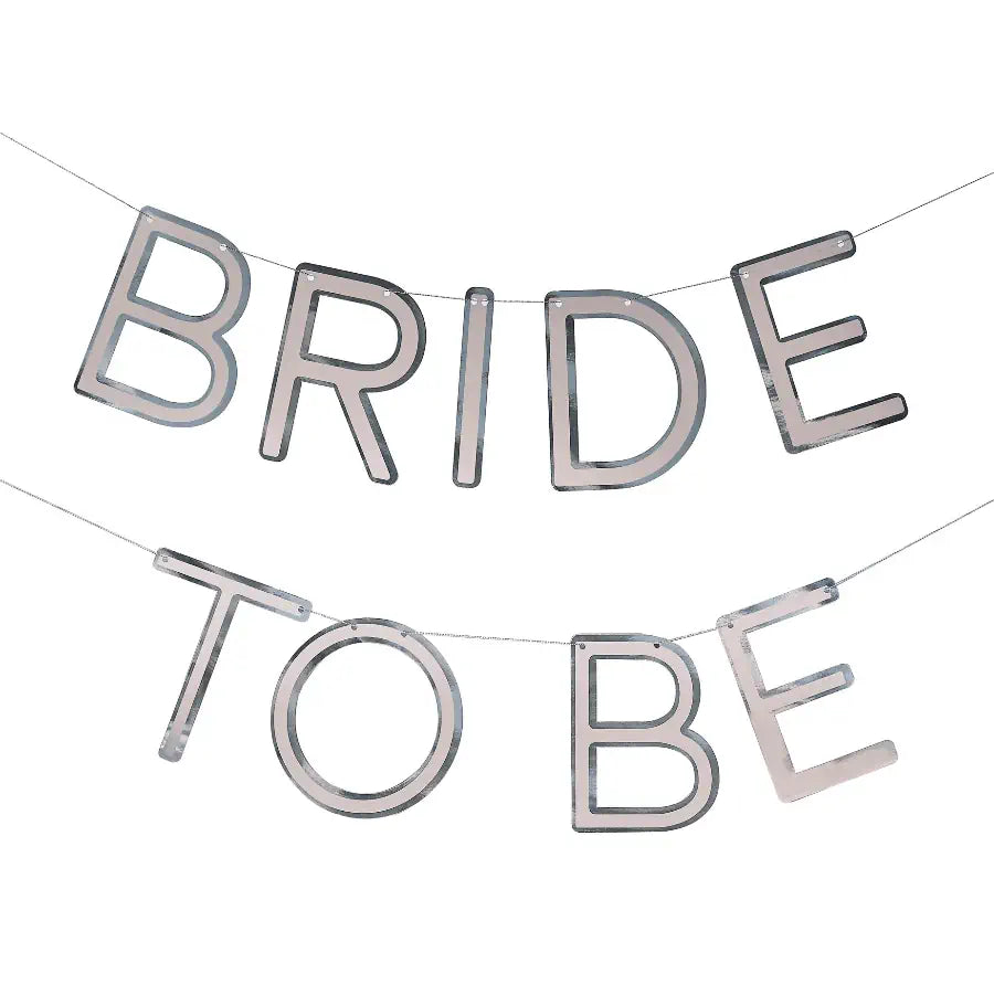 Alt text: Beautiful and elegant Ginger Ray Bride To Be Garland, perfect for bridal showers and bachelorette parties, featuring delicate floral and gold lettering details