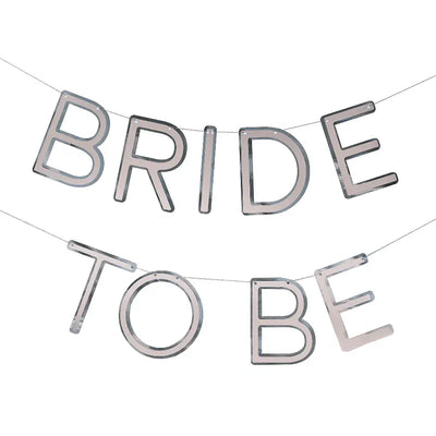 Alt text: Beautiful and elegant Ginger Ray Bride To Be Garland, perfect for bridal showers and bachelorette parties, featuring delicate floral and gold lettering details