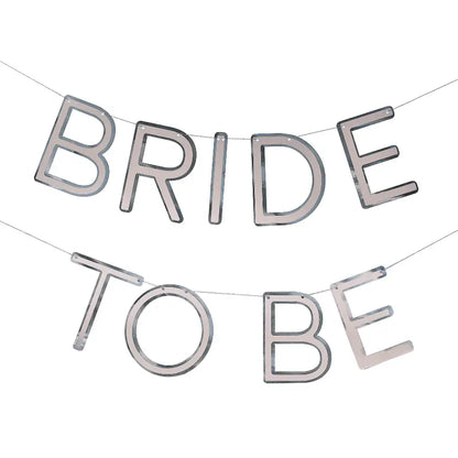 Alt text: Beautiful and elegant Ginger Ray Bride To Be Garland, perfect for bridal showers and bachelorette parties, featuring delicate floral and gold lettering details