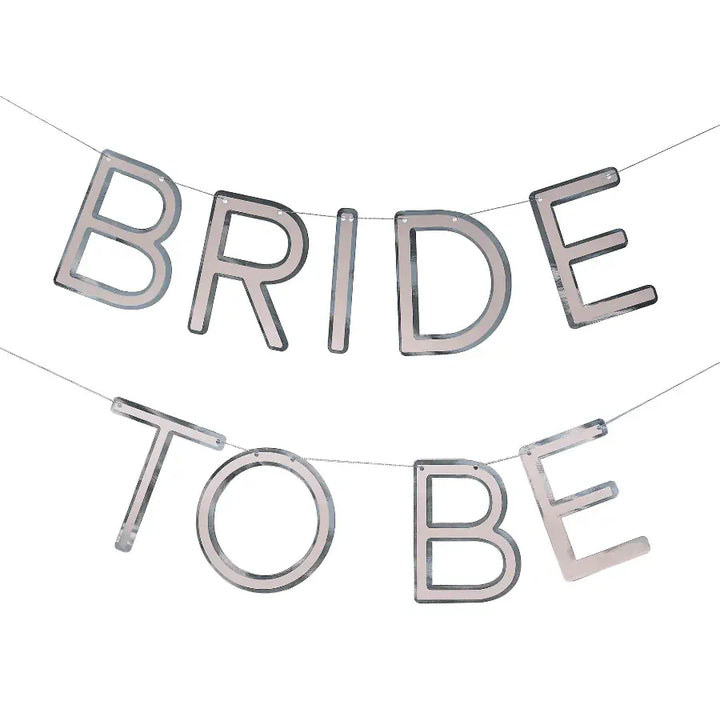 Alt text: Beautiful and elegant Ginger Ray Bride To Be Garland, perfect for bridal showers and bachelorette parties, featuring delicate floral and gold lettering details