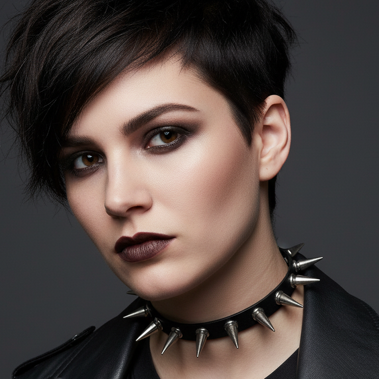 Punk High Spiked Choker