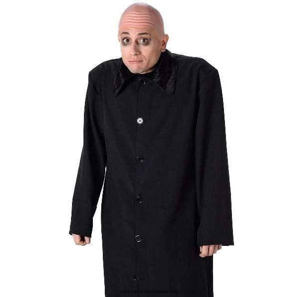 Halloween costume for men, includes vintage-inspired coat, top hat, and walking cane