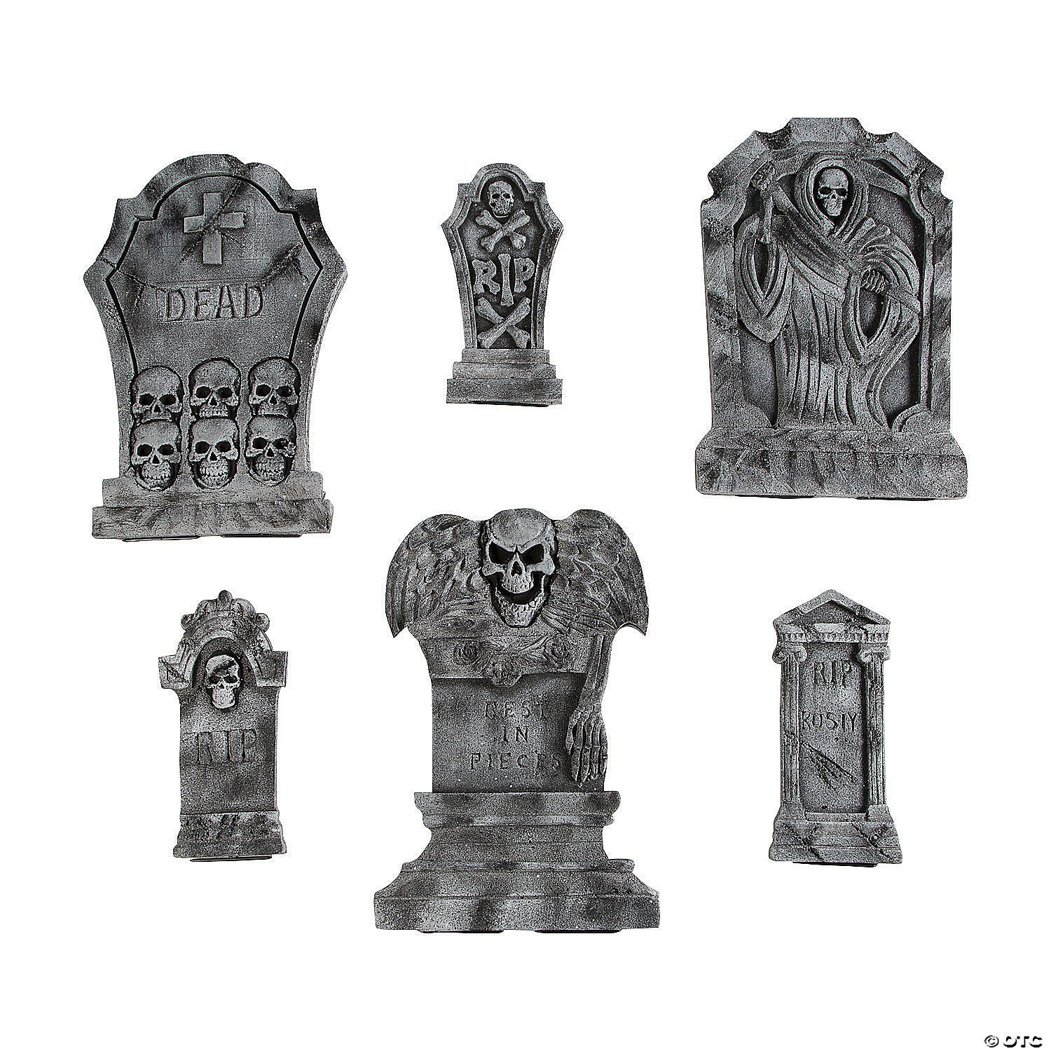 Scary Tombstone Set for Creating a Haunted Cemetery Atmosphere