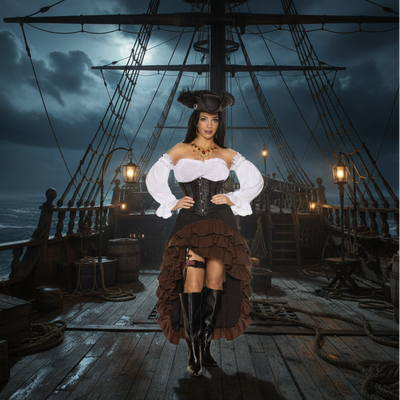 Swashbuckler Women's Costume - Ship Deck Background
