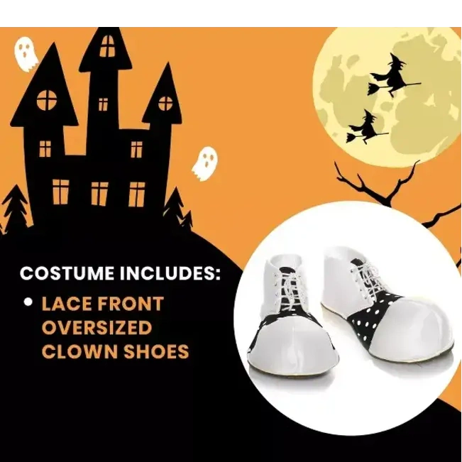 Oversized White Clown Shoes, Adult