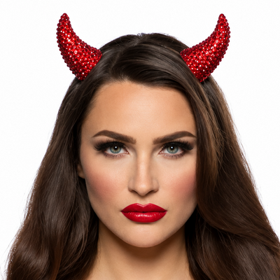 Website image of red rhinestone devil horns