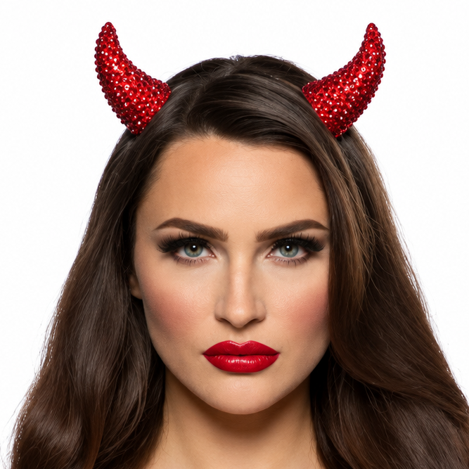 Rhinestone Costume Devil Horns