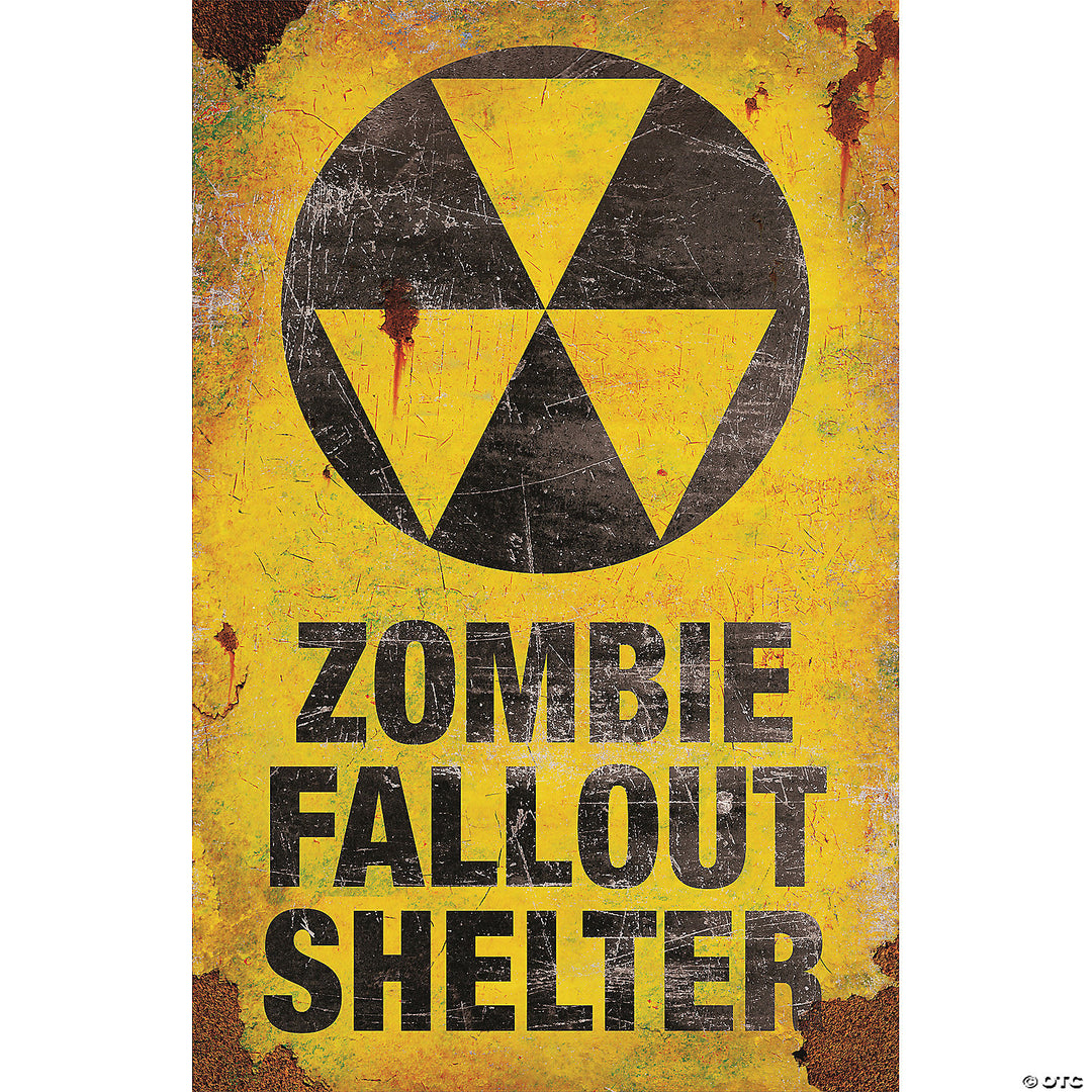 Zombie Fallout Shelter Sign.