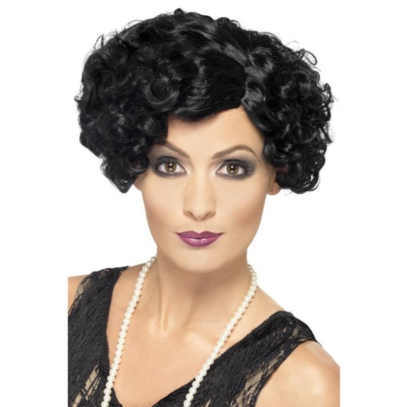 20s Flirty Flapper Wig - Black - Jokers Costume Mega Store