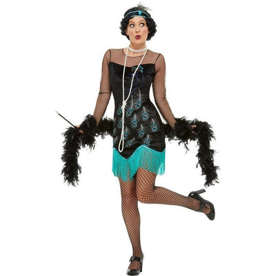 20s Peacock Flapper Costume - Jokers Costume Mega Store