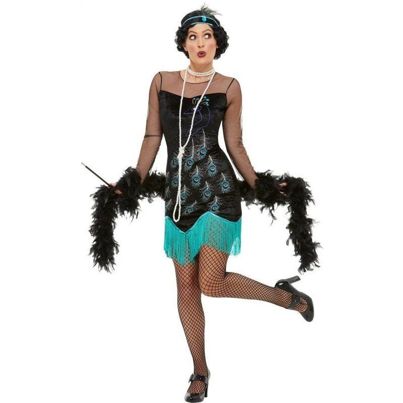 20s Peacock Flapper Costume - Jokers Costume Mega Store