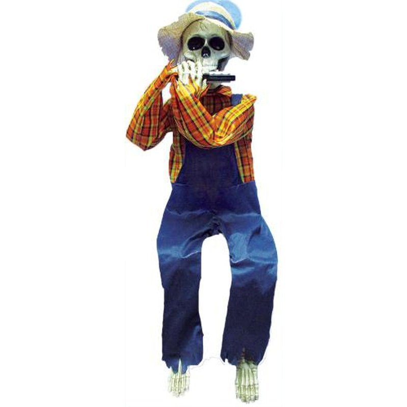 36" Skeleton Playing Harmonica-Halloween Props and Decorations-Jokers Costume Mega Store