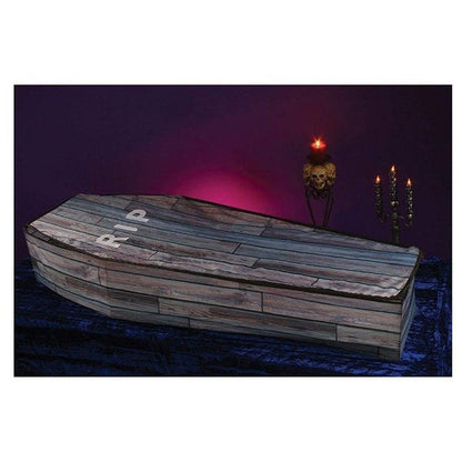 5 Foot Collapsible Coffin Wood Grain - Jokers Costume Mega Store