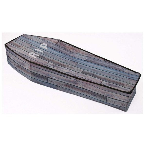 5 Foot Collapsible Coffin Wood Grain - Jokers Costume Mega Store