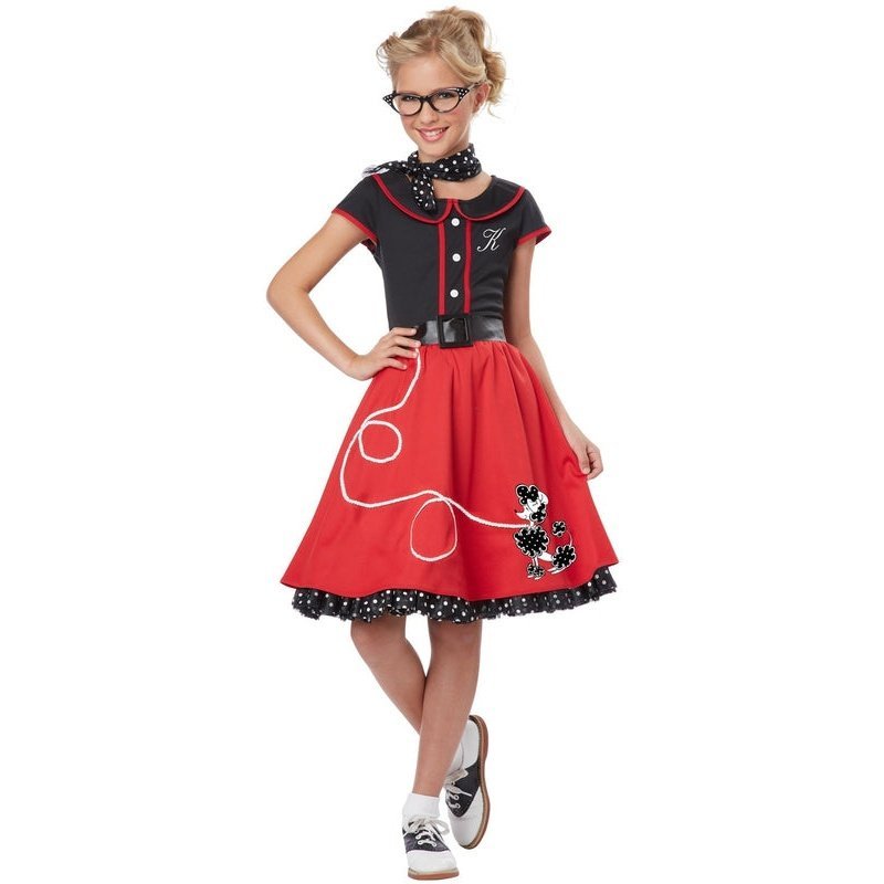 50's Sweetheart Child Costume (Black/Red) - Jokers Costume Mega Store