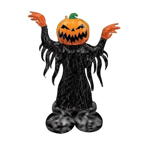 53" Air Loonz Pumpkin Head Ghost Airfill Balloon - Jokers Costume Mega Store