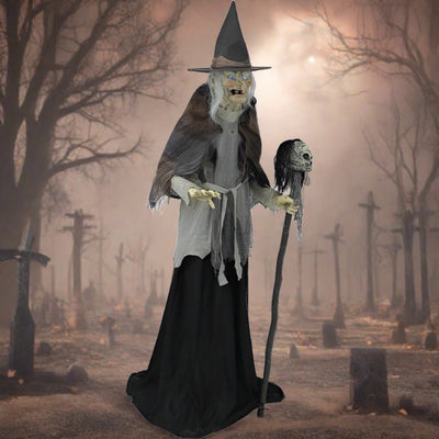 6' Lunging Witch With Digit Eye Animated Prop - Jokers Costume Mega Store
