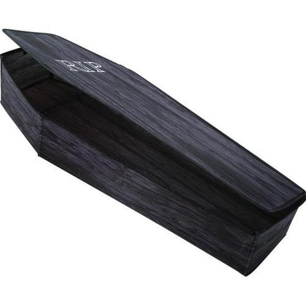 60" Wooden Look Coffin With Lid Black - Jokers Costume Mega Store