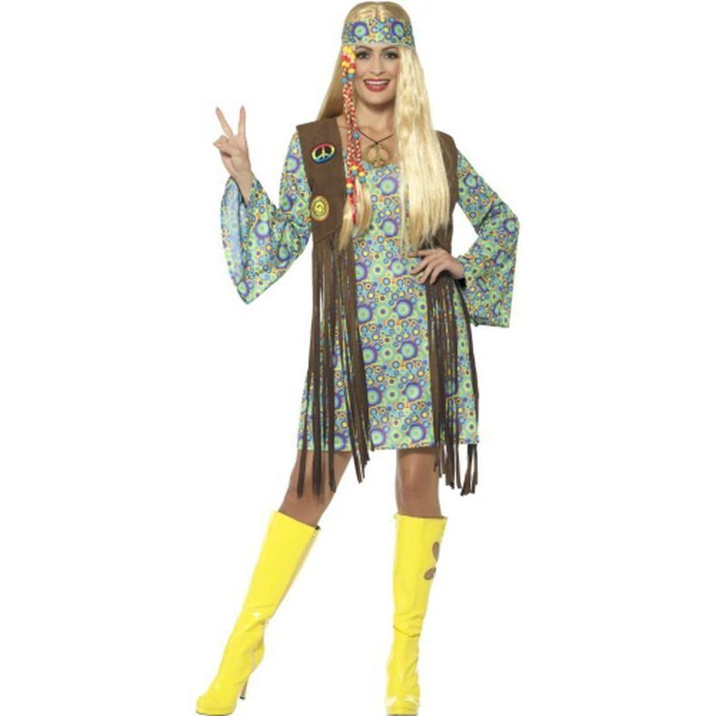 60s Hippie Chick Costume, with Dress - Jokers Costume Mega Store
